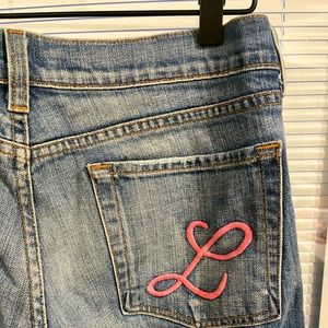 Arden B bootcut jeans with L detail on pocket